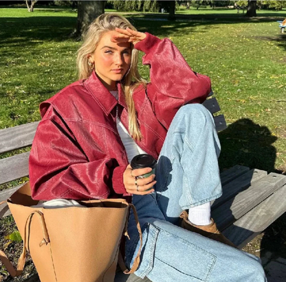 Alexia | Chaqueta de Cuero Oversize