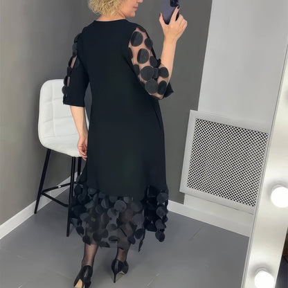 Evita | Vestido Suelto con Lunares Decorativos